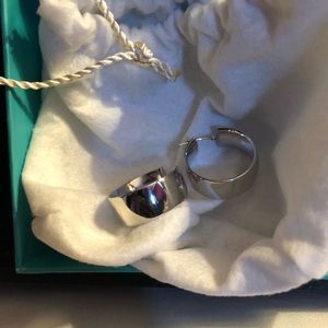 COPY - Sterling Silver wedding band hoop earrings